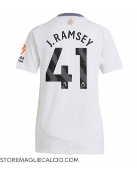 Aston Villa Jacob Ramsey #41 Maglia Gara Trasferta Repliche 2024-25 Donna Maniche Corte Aston Villa Jacob Ramsey #41 Maglia Gara Trasferta Repliche 2024-25 Donna Maniche Corte